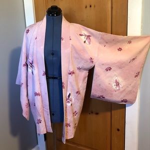 Authentic Light Pink Flower Haori Kimono